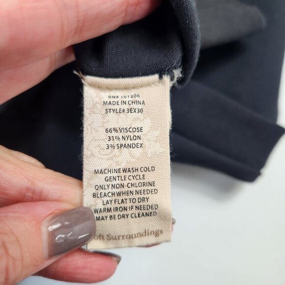 Soft Surroundings Women's Pull On Black Straight Leg Pants Size Petite Medium - Picture 13 of 14